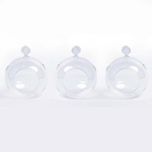 Kerstbal glas - Set van 3 - Transparant met haakje - D10.5 H8 cm - Kerstmis
