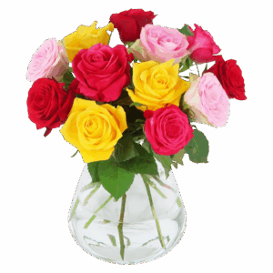 Colorful Roses - Briefkastenstrauß bunt